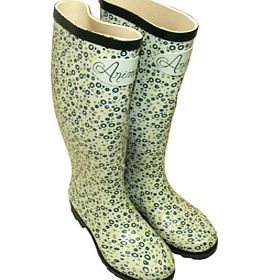 Ladies Animal Spur Welly Boot. White