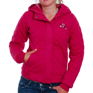 Animal Ladies Saba Quilted zip hoody - Cerise Pink