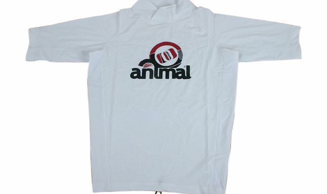 Animal Mens Animal Jaguar Rash Vest 01 White