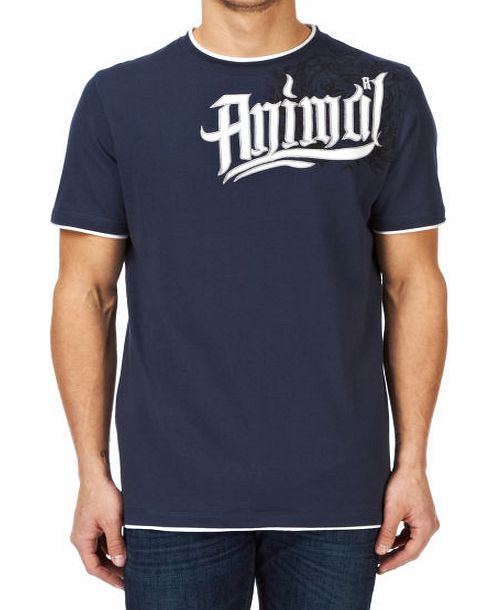 Animal Mens Animal Linny T-shirt - Indigo