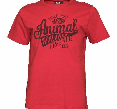 Animal Mens Lodgers Graphic T-Shirt Lava Red