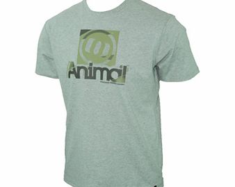 Mens Animal Barnie Crew Printed T-Shirt. Grey