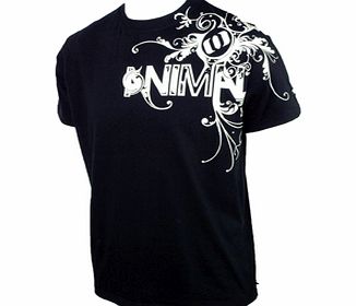 Animal Mens Mens Animal Beardie Crew Printed T-Shirt. Black