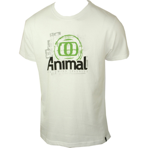 Animal Mens Mens Animal Berger Printed T-Shirt. White