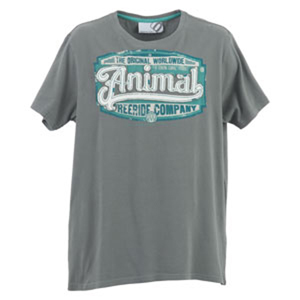 Animal Mens Mens Animal Chuckmere Delux T-Shirt. Gargoyle