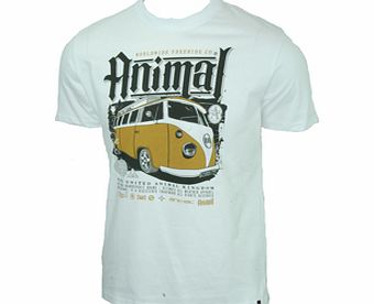 Animal Mens Mens Animal Cobbs VW T-Shirt. White