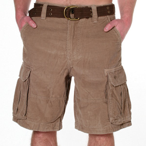 Peak Cord shorts with belt