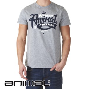 Animal T-Shirts - Animal Hugo T-Shirt - Grey Marl