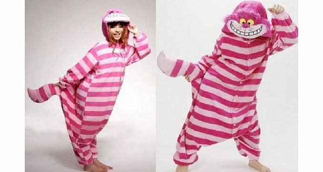 Animal Unisex Onesie Kigurumi Fancy Dress Costume Hoodies Pajamas Sleep wear (LARGE (165-175CM), CHESHIRE CAT)