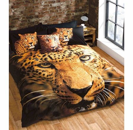 Animals Leopard Double Duvet Cover and Pillowcase Set