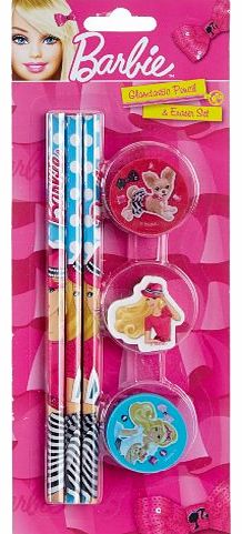 Barbie Pencil and Eraser Set