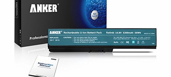 Anker New Laptop Battery for Toshiba PA3817U-1BRS PA3819U-1BRS, Toshiba Satellite C655 L650 L650D L655 L655D L700 L745 L750 L750D L755 L755D M640 M645 P745 P755 P775 Series [Li-ion 6-cell 5200mAh/56W