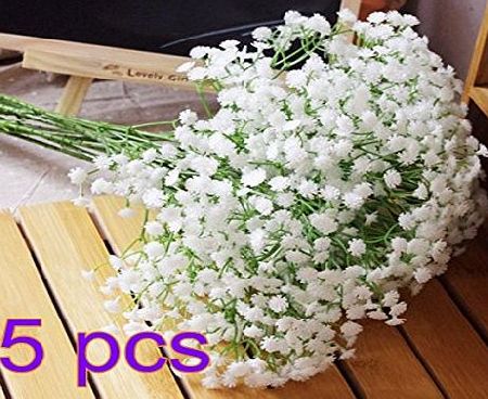 ANKKO Artificial Flowers White Gypsophila Home Party Wedding Decor Flowers (5pcs)