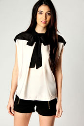 Anna Oversized Tie Front Blouse