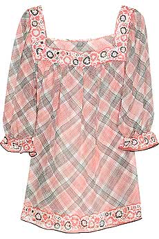 Anna Sui Plaid print top