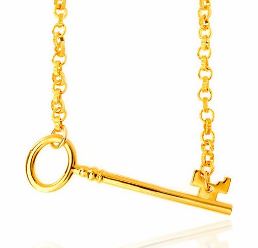 Alice in Wonderland Gold Key Necklace from