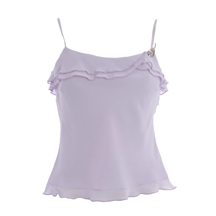 Lilac frill camisole with brooch