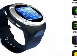 Annie GSM Quadband Unlocked for Worldwide Use - Sport Style 1.5 Inch Bluetooth Touchscreen Watch mobile Phone Watch with 1.3MP Camera