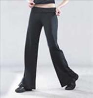 :Medium Waist Jazz Pants - Large-Black