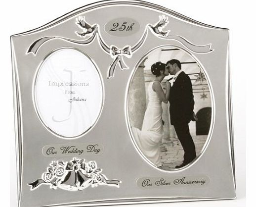 Anniversary Double Picture Silver Anniversary Frame