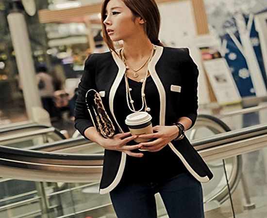 Anself Fashion New Korean Women Slim Suit Blazer Color Block Ladies Casual blazer Coat Pocket Jacket Outerwear