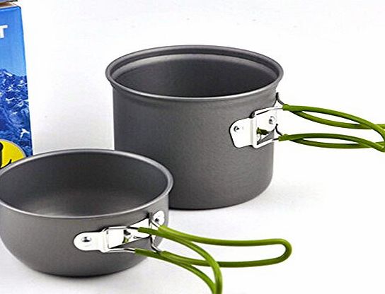 Portable Outdoor Cooking Set Anodised Aluminum Non-stick Pot Bowl Cookware Camping Picnic Hiking Utensils camping cooking equipment