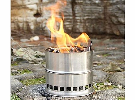 Anself Portable Stainless Steel Lightweight Wood Stove Solidified Alcohol Stove Outdoor Cooking Picnic BBQ Camping