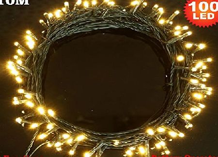 ANSIO Fairy Lights 100 Warm White Christmas Tree Lights Indoor amp; Outdoor LED String Lights 10m/33ft Lit length - Battery Operated - 8 Functions - Ideal for Christmas Tree, Festive, Wedding/Birthday Part