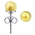 Caterina - Gold Murano Glass Ball Sterling Silver Earrings