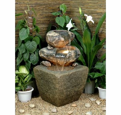 Antique Green Stone Falls Water Feature