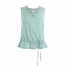 Antoni & Alison in the Department Store Light blue embroidered sleeveless top