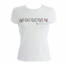 White row of Scotty dogs t shirt