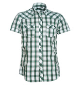 Green and White Check Shirt