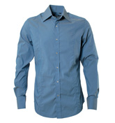Mid Blue Long Sleeve Slim Fit Shirt