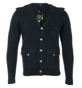Navy Buttoned Cardigan