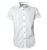 White Short Sleeve Slim Fit Shirt