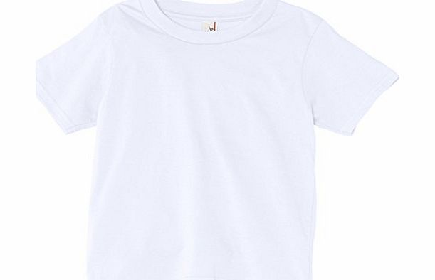 Anvil Boys Lightweight Cotton Crew Neck T-Shirt, White, 6-8 Years