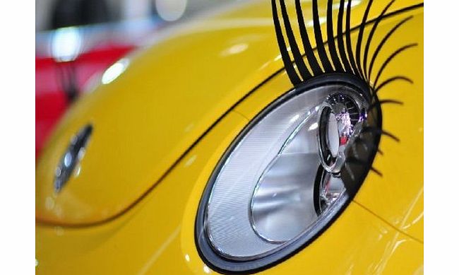Car Eyelashes FITS ALL CARS Pair of Universal Curly Sexy Car Headlight Eyelashes Decal Sticker Vinyl By AoE Performance