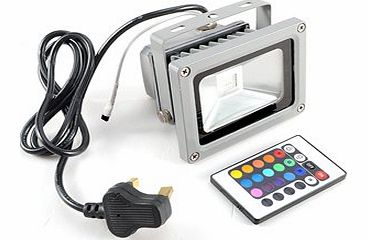 AOUPU 10W LED RGB 900LM 16 COLOR CHANGING Waterproof SPOTLIGHT Flood Light Garden Lamp Floodlight Outdoor Indoor w/ IR Remote Control   AC Adaptor New (with EPISTAR led chip)