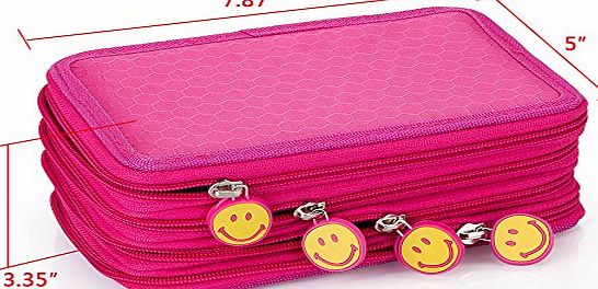 Apgstore Super Large Capacity Multi-layer Students Pencil Case Pen Bag Pouch Stationary Case Makeup Cosmetic Case Bag-Large Storage multifunction Pencil-Box (red)