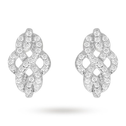 Silver Cubic Zirconia Celtic Earrings