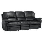 apollo Large Leather Recliner Sofa, Black