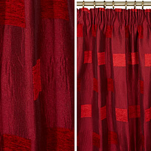 Pencil Pleat Curtains- Claret- W228cm x Drop 228cm