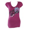 V Neck Side Rouched Tee (Purple)