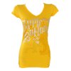 V Neck Side Rouched Tee (Yellow)