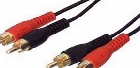 Aptii 2 x RCA/Phono Plugs to 2 X RCA/Phono Plugs GOLD 3 Mtr Audio Cable lead