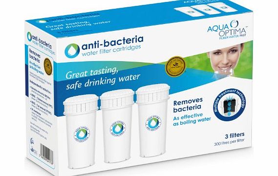 Aqua Optima ABS303 90 Day Anti-bacteria Water Filter, as effective as boiling water,3 pack - 9 months supply