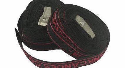 PAIR of 4M Car Roof Rack Straps. HIGH QUALITY Webbing 4 Metres Long with protective pad and anti corrosion metal. Cam lock style. Logo may vary. Ideal for securing your Surfboard, Kayak , Canoe to you