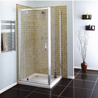 Aquanos Silver 900mm Pivot Door Shower Enclosure and Tray