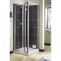 AQUALUX Aquarius Silver 760mm Bi-Fold Door for Shower Enclosure